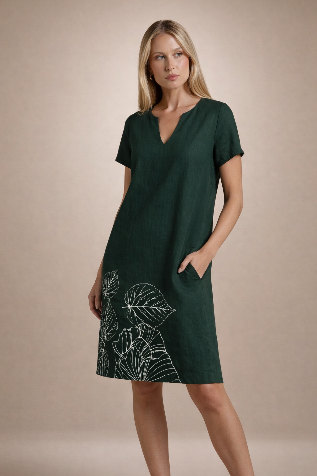100% Linen Midi Dress MILA