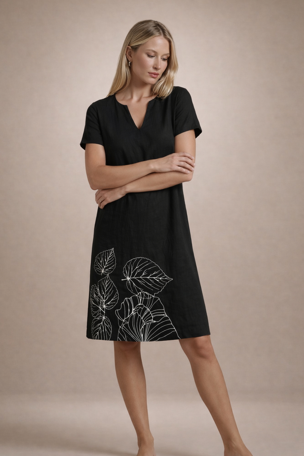 100% Linen Midi Dress MILA
